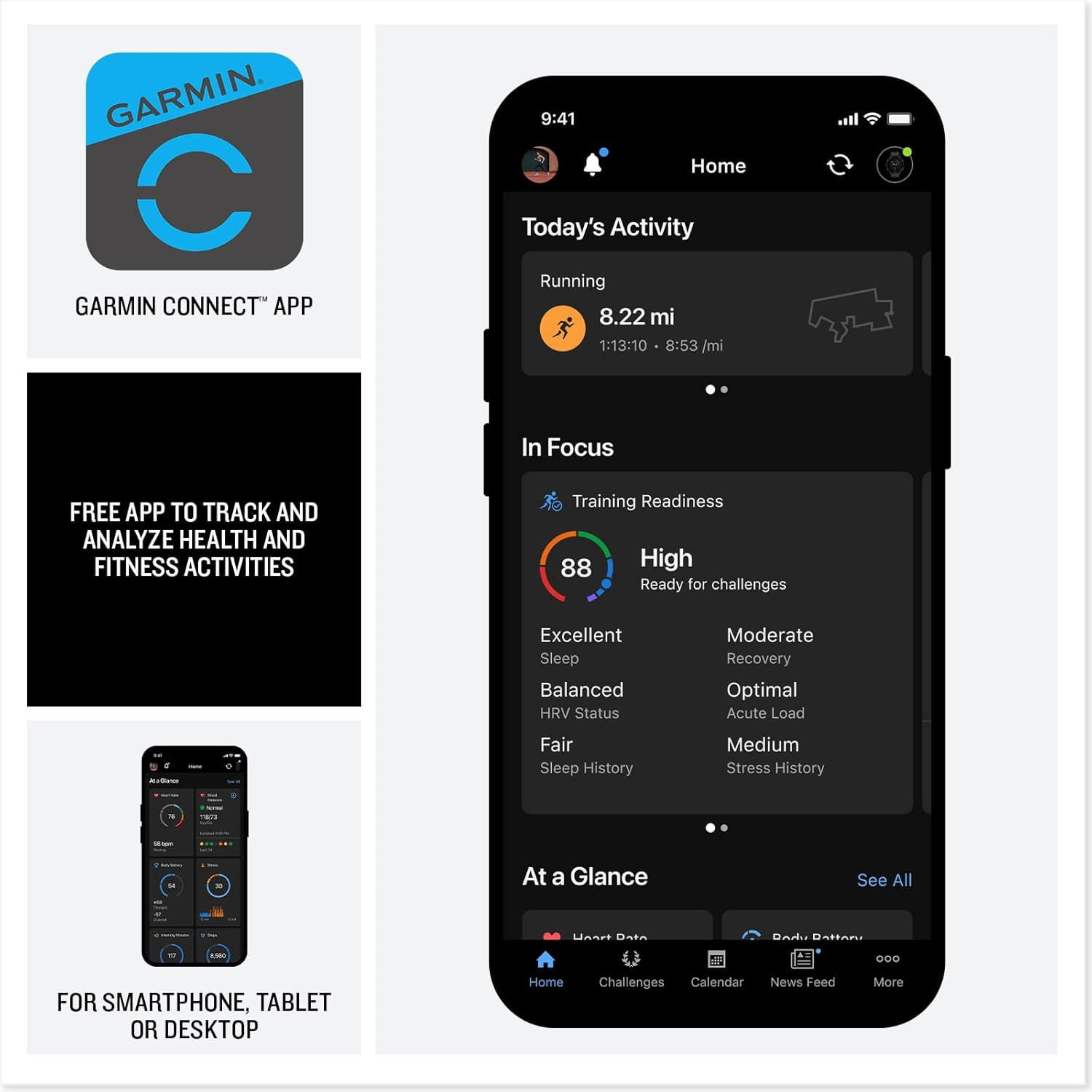 Garmin&reg; Venu&reg; X1, Thin and Lightweight GPS Smartwatch, AMOLED Display, Advanced Health and Fitness Features, Moss with Titanium Caseback and Moss Comfortfit Nylon Band image number 2