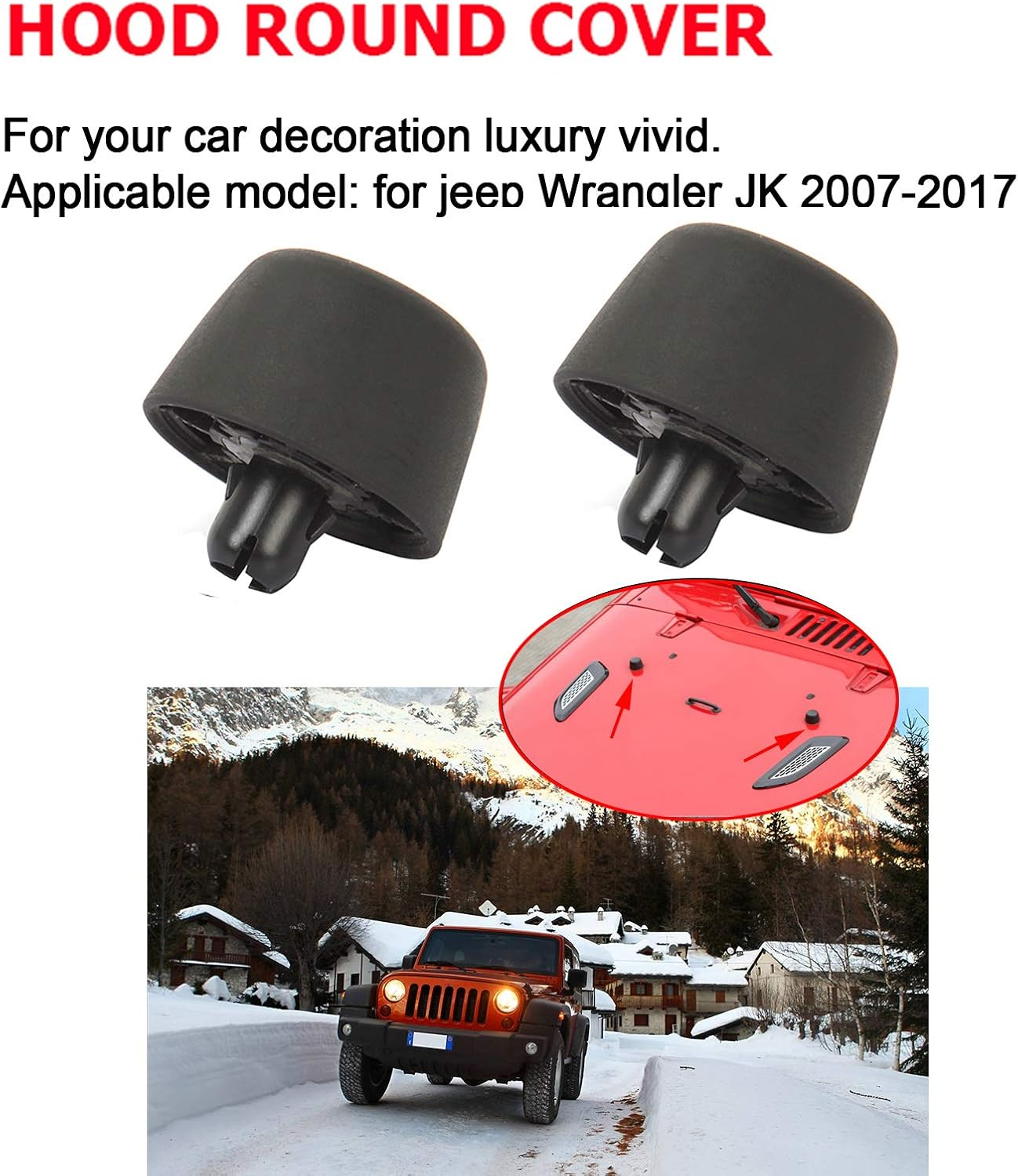 Rubber Hood Stop Support Bonnet Bumper Cushion for Jeep Wrangler JK 2007-2017 ，2 Pack image number 1