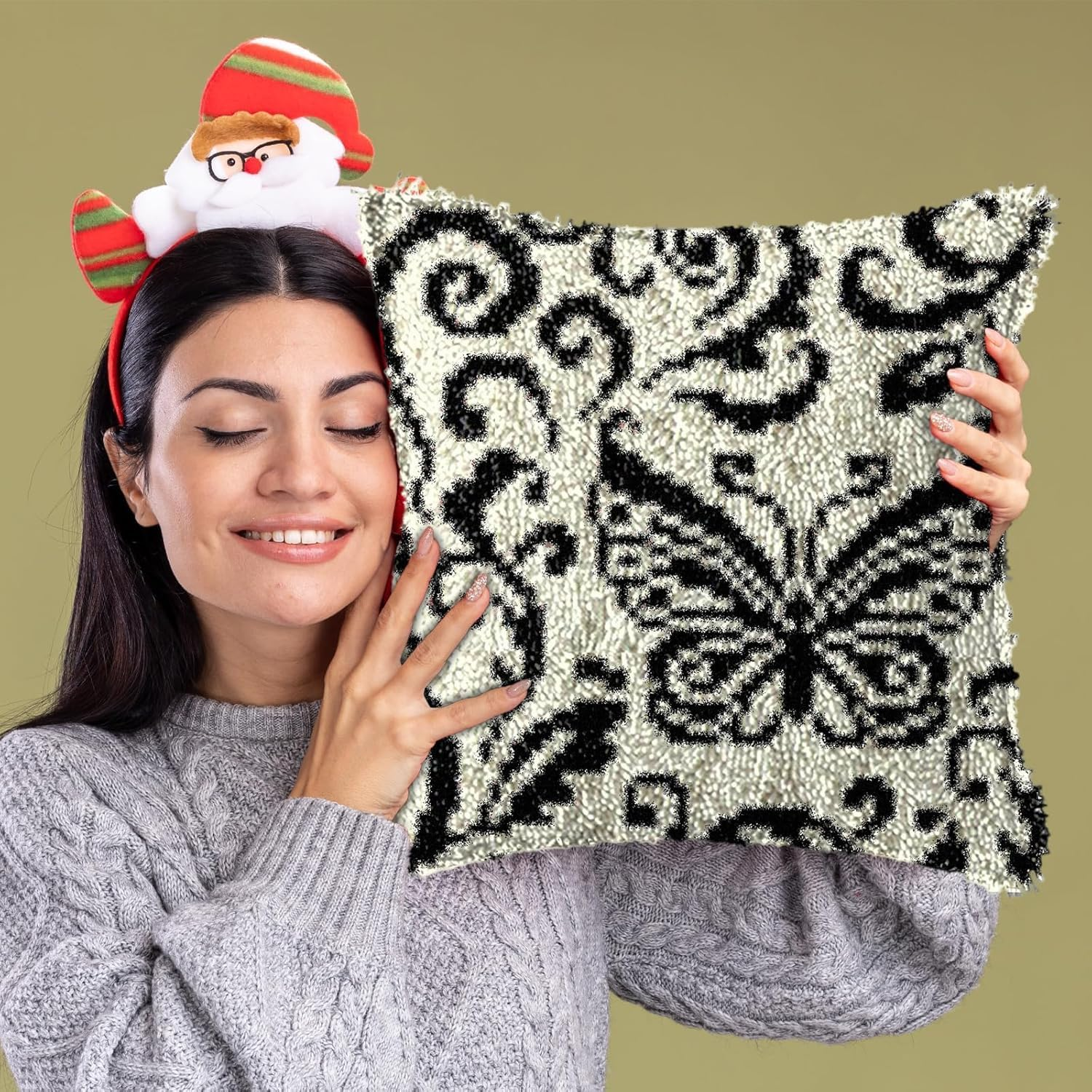 4Pcs Pillow Case Making DIY Kit Tool Embroidery Crafts, Latch Hook Mesh Making Blank Rug Canvas Mesh, Hook Canvas, Hook Rugs, Rug Hooking Tool, Rug Hooking Mesh Canvas, Rug Making