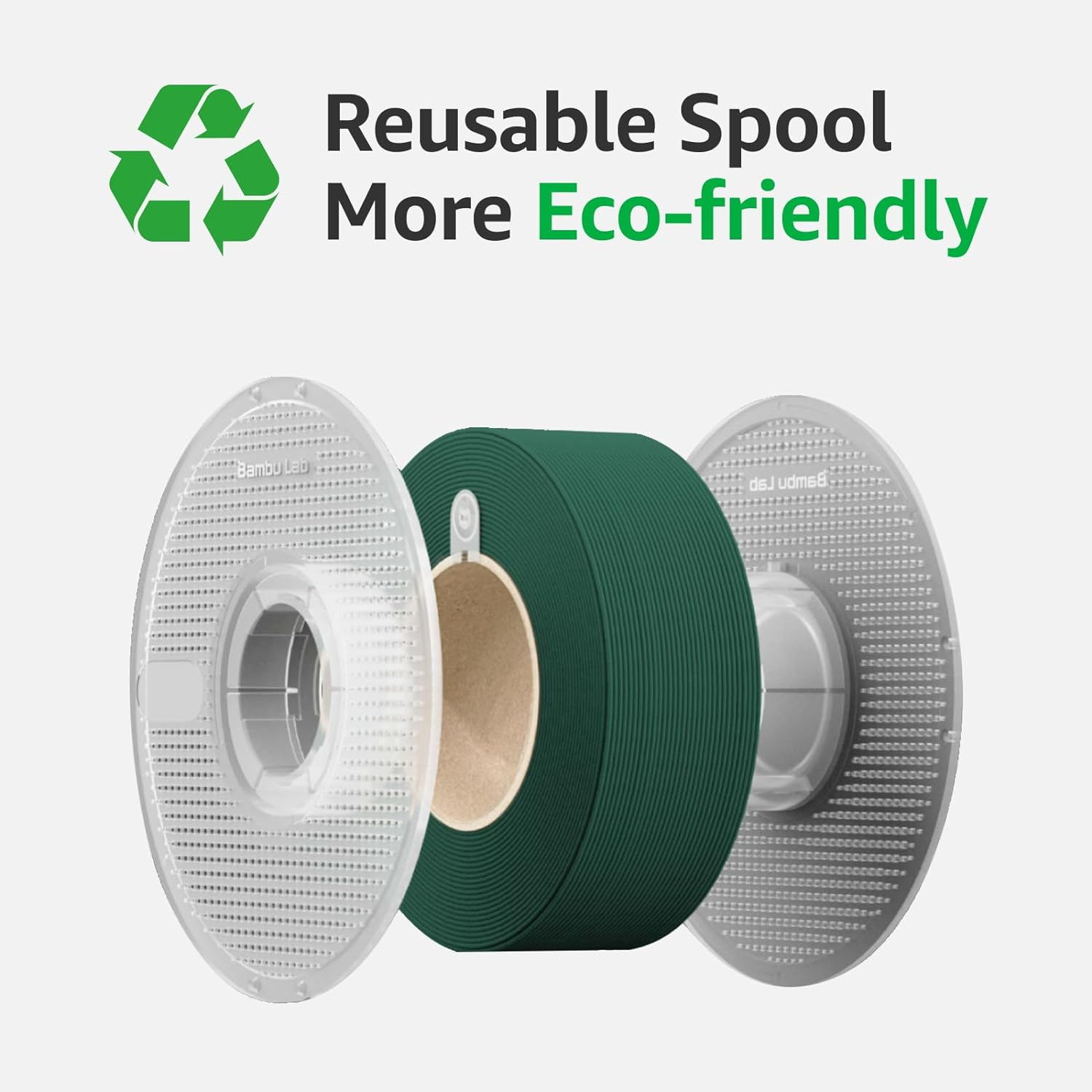 Bambu Lab ABS 3D Printer Filament, Tough & Durable 1.75Mm 3D Printing Filament, Impressive Heat & Water Resistant, Ams-Compatible 3D Print Material with Reusable Spool, 1Kg Refill Bambu Green - Blue image number 5