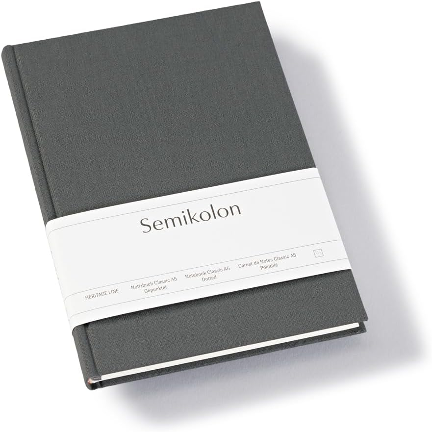 Semikolon 370053 Notebook Classic A5 Dotted 176 Pages Cream White Paper Bookmark Lilac Silk Purple