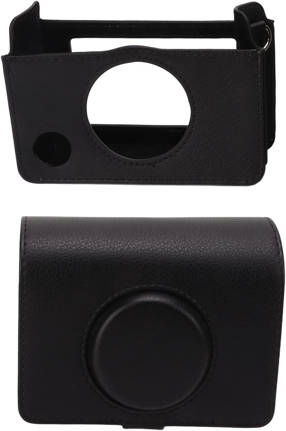 Protective Case for Fuji Inst Mini Evo Camera, Instant Camera PU Leather Bag with Removable Adjustable Shoulder Strap, Camera Case for Mini Evo (Black) - Black image number 2