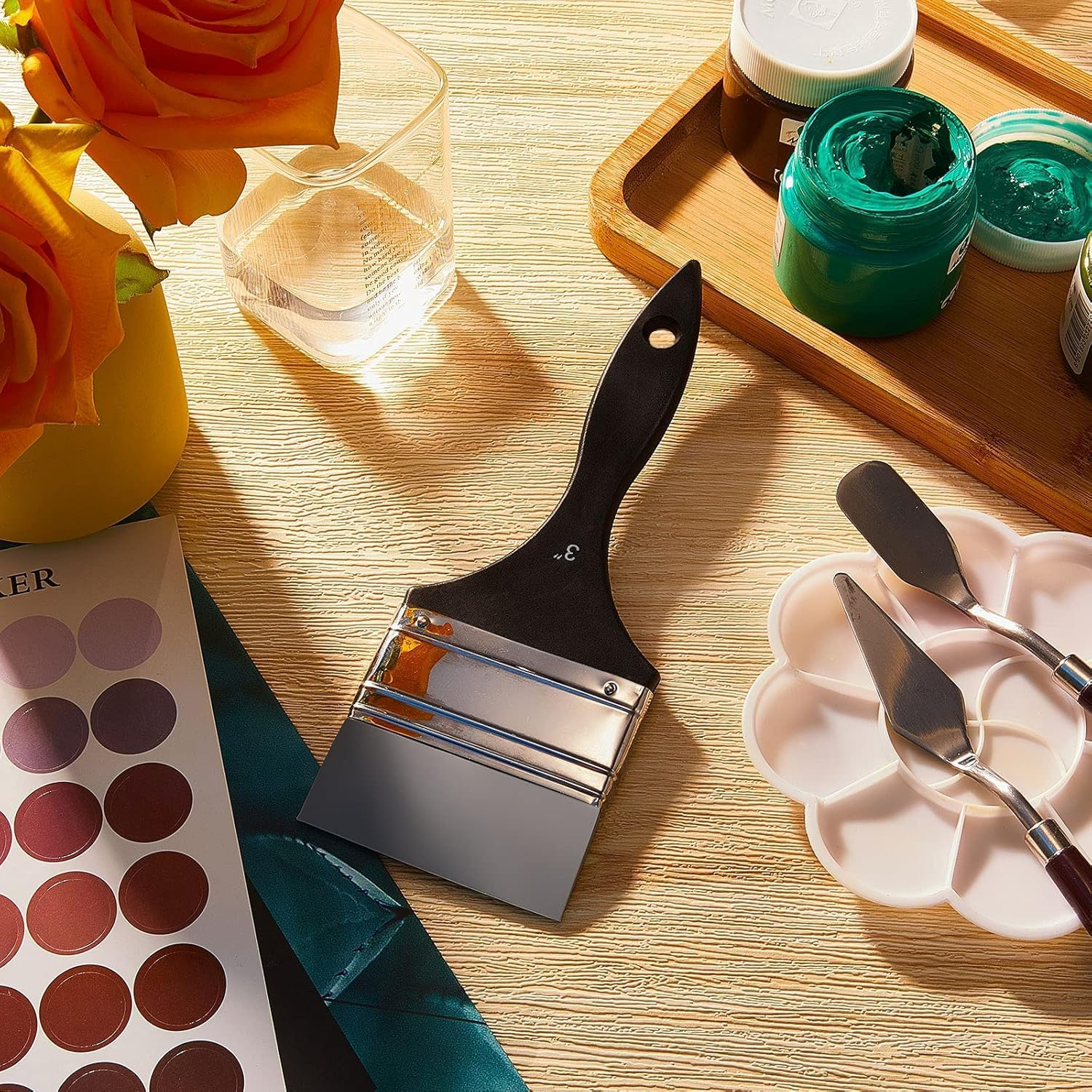 Silicone Paintbrush Set,4-Piece Color Shapers for Resin Painting, Flat Silicone Brushes for Acrylic and Water-Based Paints. (1.5/2/ 2.5/3 in Wide) image number 5