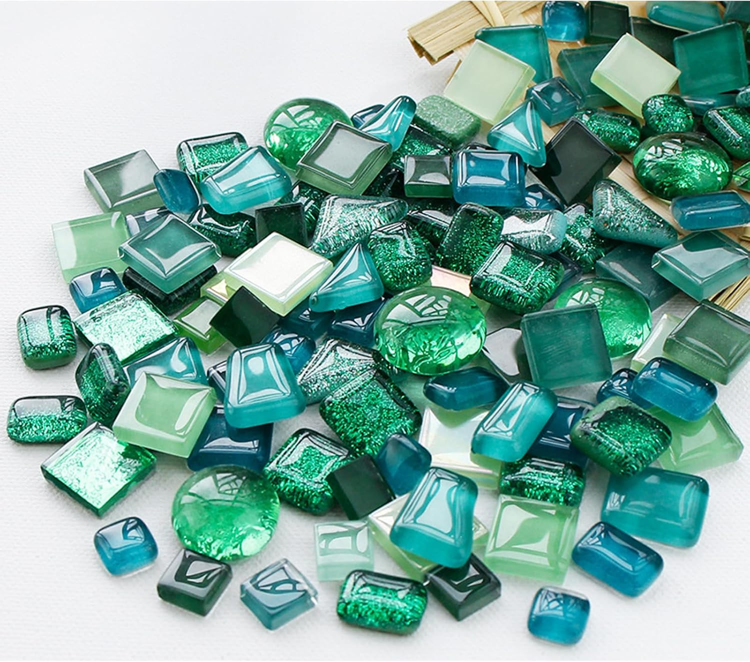 500G/1.1 Pounds Glass Mosaic Tiles, Irregular Crystal Mosaic Tiles for Crafts Bulk and Tiny Stepping Stone Kit, Transparent Stained Glass Sheets for Handmade DIY Art Crafts and Home Decoration,Blue