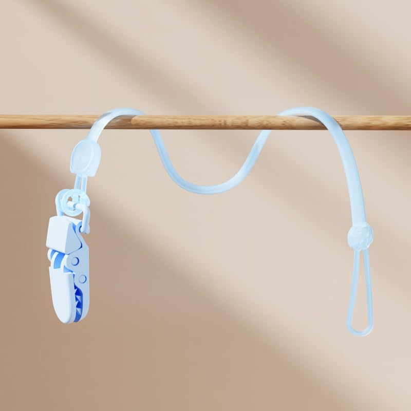 Silicone Pacifier Clip Holder, 4 Pack Dummy Clips, One Piece Soft Flexible Binky Clips Pacifier Holder Clip for Boys and Girls, Baby Newborn Essentials, Teething Relief, Birthday Christmas Shower Gift image number 1