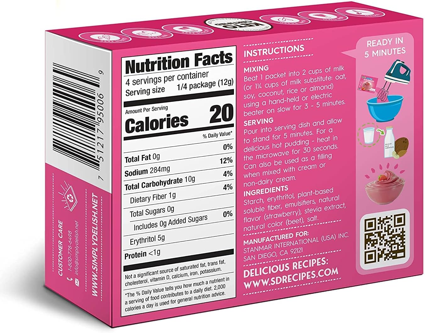 Simply Delish Natural Strawberry Instant Pudding 48 G image number 1