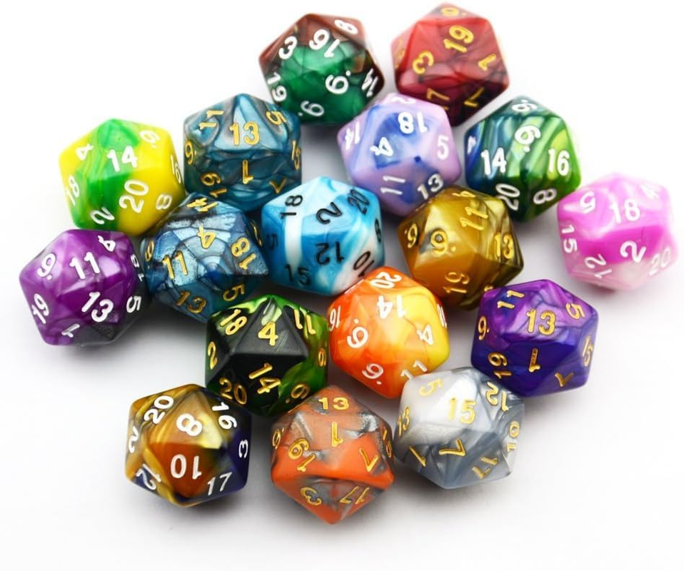 10-Pack Two Color 20 Sided Dice D20 Polyhedral Dice for DND RPG MTG Table Games image number 4