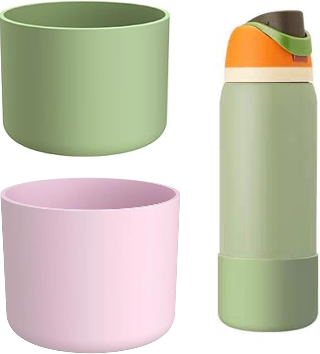 Yiyuanhe 2PCS Silicone Water Bottle Boots, Non-Slip Protective Sleeve for Owala 32Oz, Compatible with Owala Freesip Twist and Flip Flask Bottle Bottom Cover Base image number 4