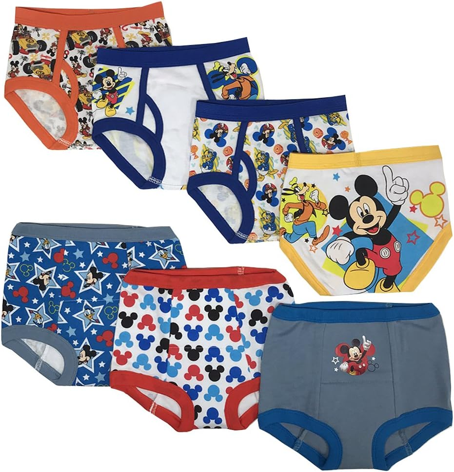 Disney Boy'S Mickey Mouse Pants Baby and Toddler Potty Training Underwear (7-Pack) image number 3