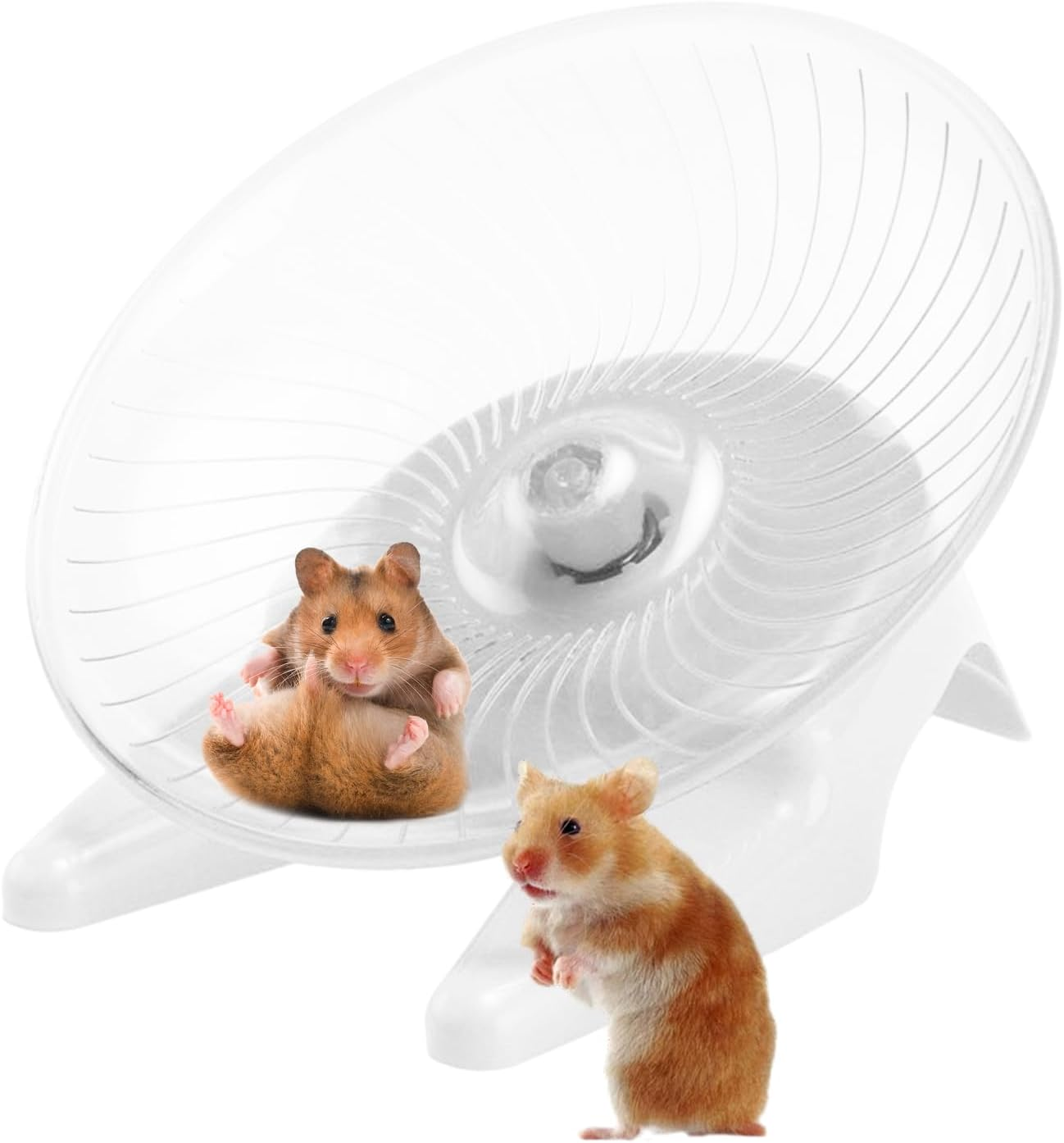 Fulenyi Hamster Wheels | Non-Slip Transparent Wheels for Hamster Exercises | Animal Habitat for Hamsters, Honey Bunnies, Gerbils with Fat Tail, Dwarf Hamsters