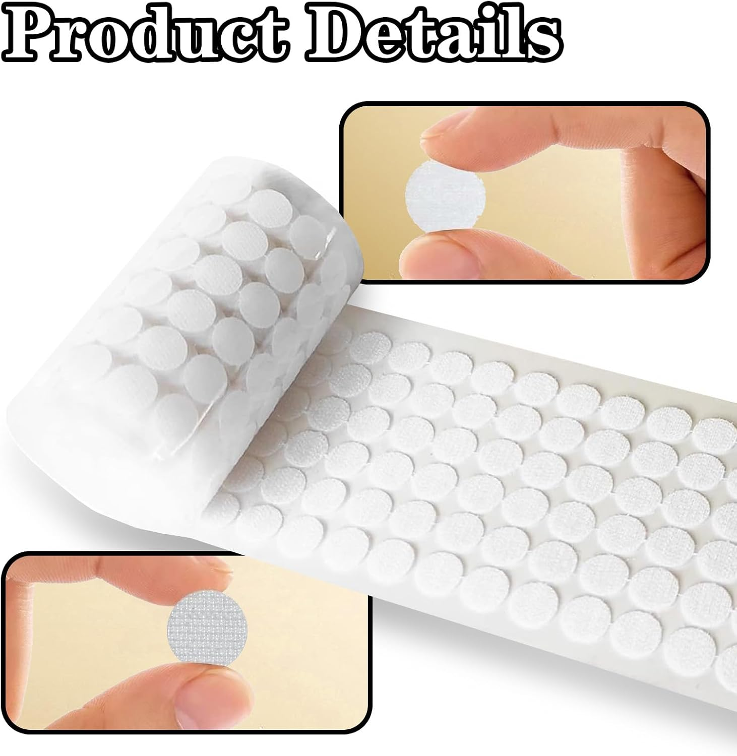 1000Pcs Velcro Dots,15Mm White round Glue Dots, Double-Sided Adhesive Hook and Loop with Self-Adhesive Backing, Suitable for Handicrafts, Schools, Homes, and Offices image number 4