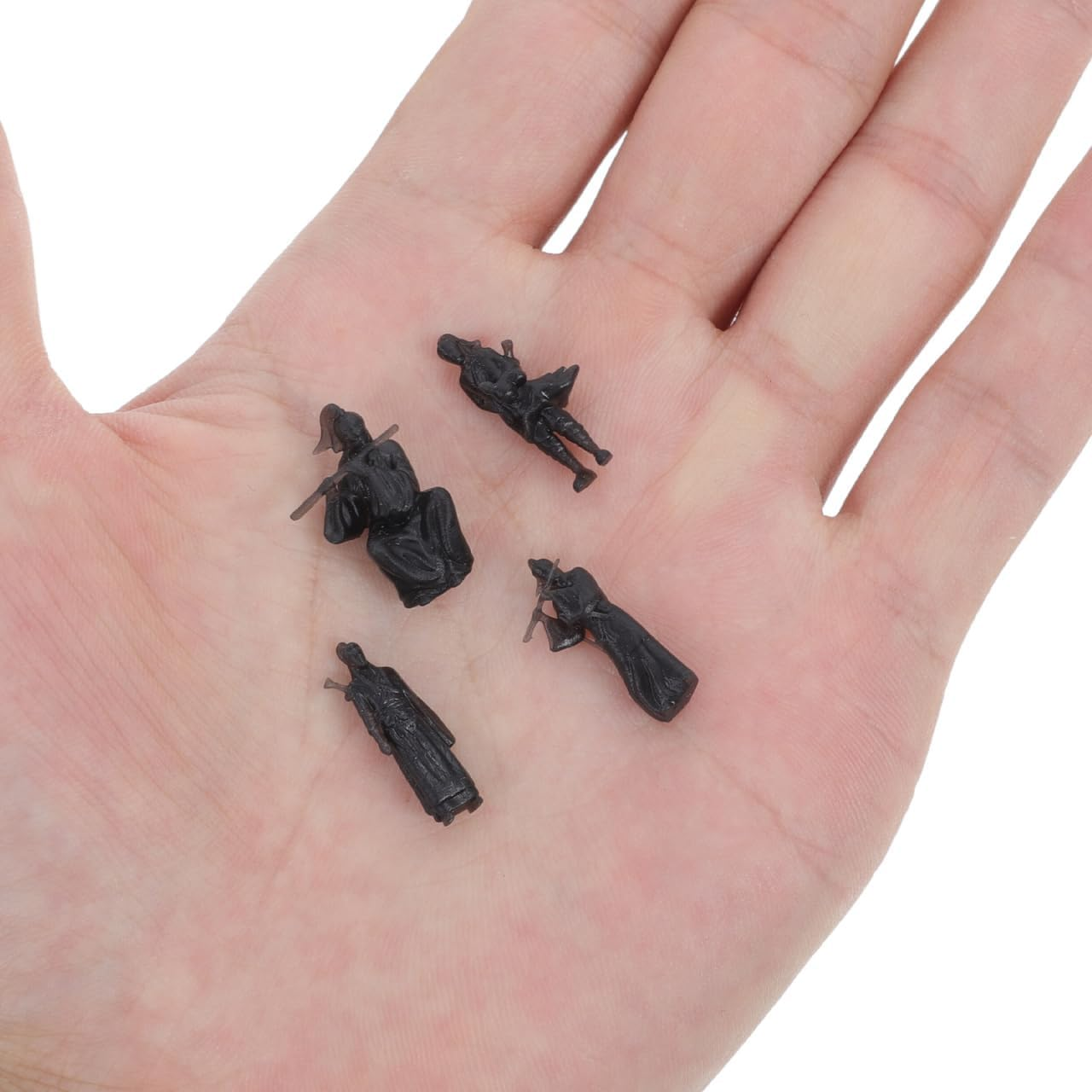 INOOMP 4Pcs Miniature Ancient Swordman Figurines, Chinese Zen Garden Statue Tiny Model Asian Samurai Figure for Fish Tank Bonsai Car Decor image number 1