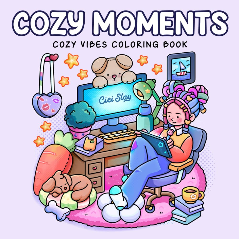 Cozy Moments: Adult Coloring Book with Cozy and Comfy Designs of Girls, Boys, Friends, and Family Moments for Relaxation and Stress Relief