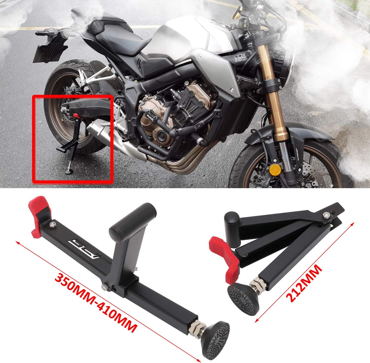 Motorcycle Rear and Front Wheel Lift Stand Trail Stand Easy and Portable-Second Generation for Most Motorcycle Wheels image number 6
