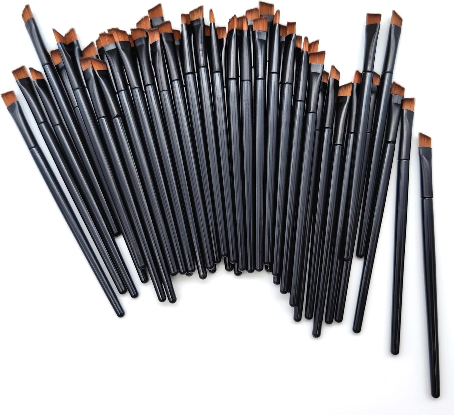 50 Pieces Angled Brow Brush, 2" Flat Slanted Premium Eyebrow Brush, Tint Brushes, Cosmetic Blending Brush, Eyeshadow Concealer Makeup Brush, Professional Precision Eye Beauty Cosmetic Tool for Women