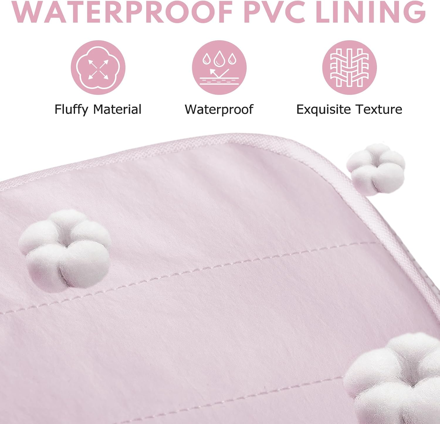 WODHMIEY Travel Toiletry Bag, Puff Large Capacity Cosmetic Bag, Spacious Toiletry Organizer for Women Travel, Waterproof PVC Lining, Wide Opening Dual Side Design, Lightweight Portable image number 3