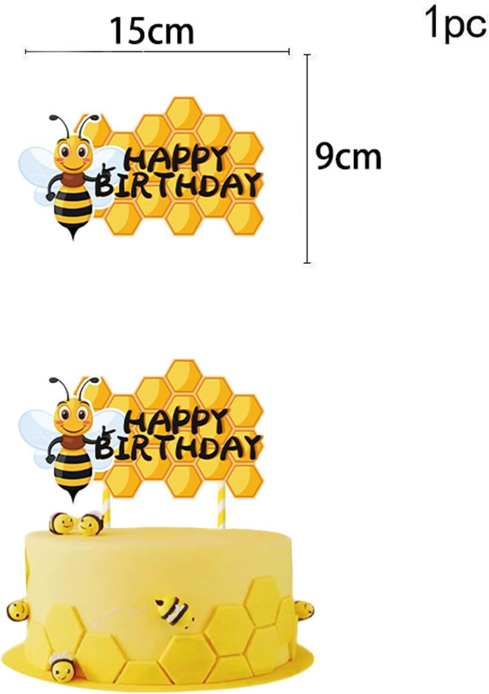 Bee Birthday Party Decorations Set Bee Balloon Party Supplies Happy Birthday Banner Bee Latex Balloon Cake Topper image number 5