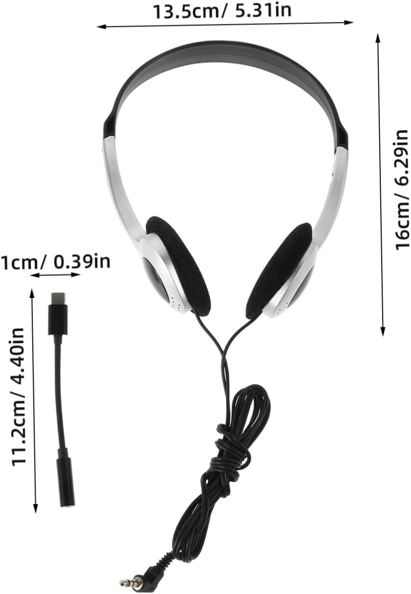 UKCOCO Retro Headphones for Phone Calls and Gaming Wired Design USB C Adapter Lightweight and Comfortable for Classroom Travel Use image number 4