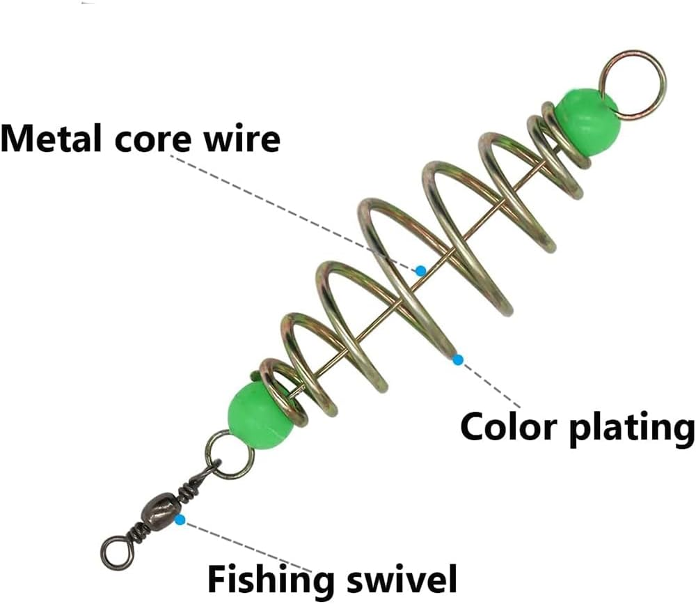 25PCS Fishing Feeder Bait Cage,Olive Shape Spring Fishing Bait Cage Holder Fishing Accessories Lure Feeder Carp Lure Fish with Pendant Bead image number 3