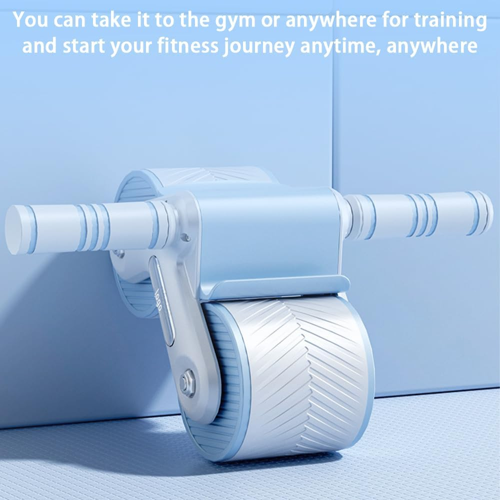 Ab Roller Wheel,Abdominal Trainer,Automatic Rebound Ab Wheel,Abdominal Exercise Equipment,For Home Gym Core Fitness,Ab Workouts and Strength Training, for Bodybuilding Workout, with Mat image number 4