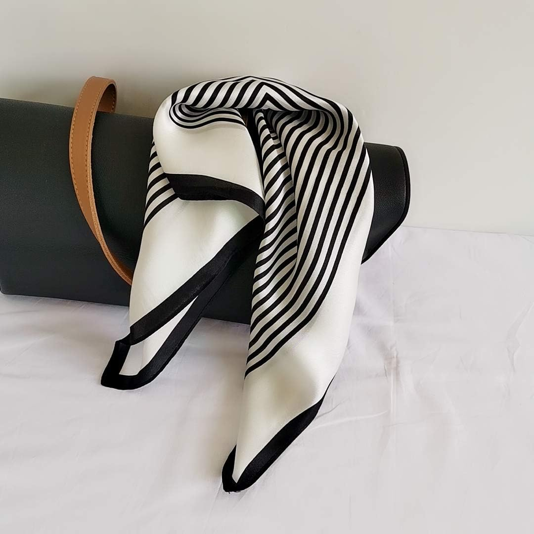 100% Mulberry Silk Scarfs for Women - Lightweight Square Satin Head Scarf - Small Silk Hair Scarf with Gift Packed 21" X 21" image number 5