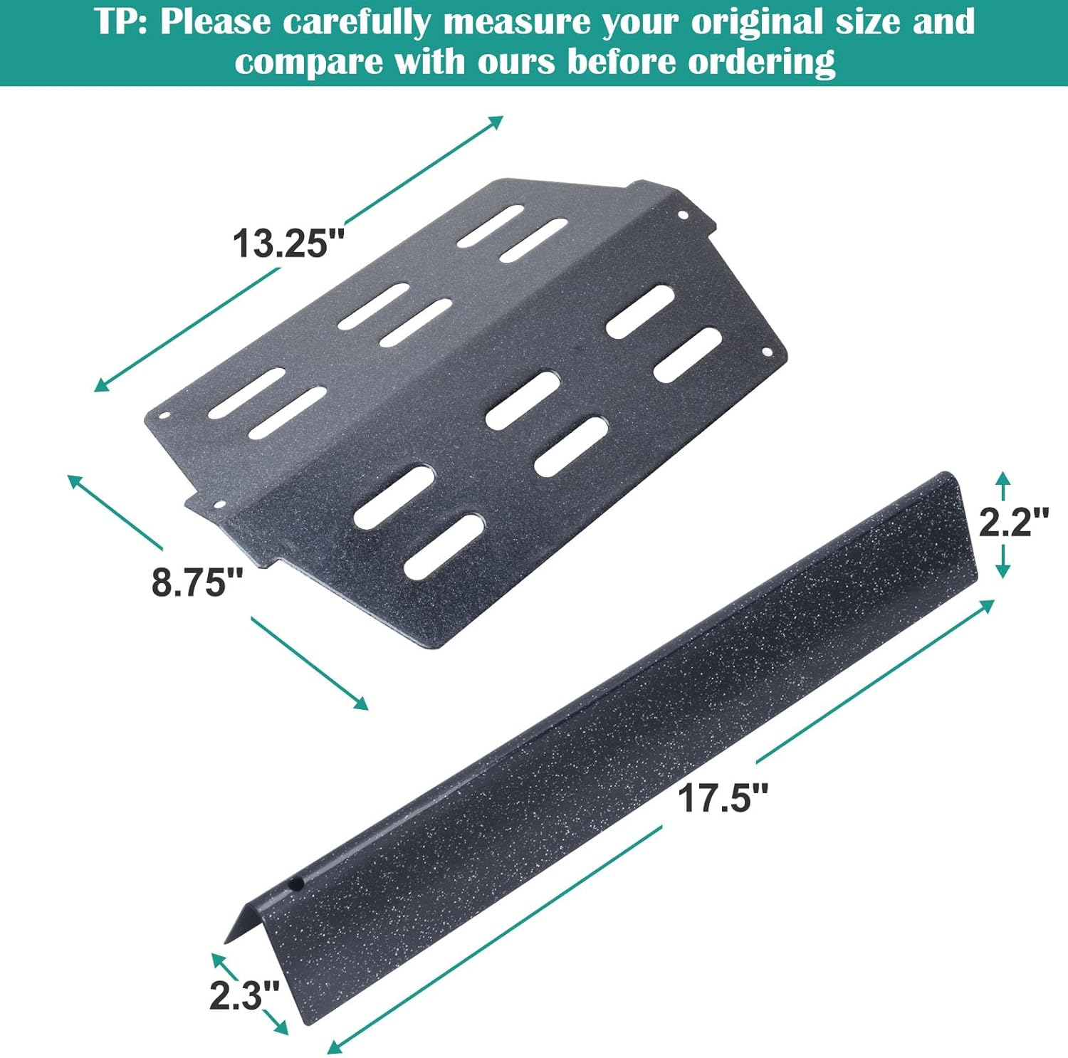 Flavorizer Bars and Heat Deflectors for Weber Genesis E310, E320, E330, S310, S320, S330 Series Grills with Front Controls Knobs Model (2011-2016), Replacement Parts for Weber 7620, 7621 7622 65505