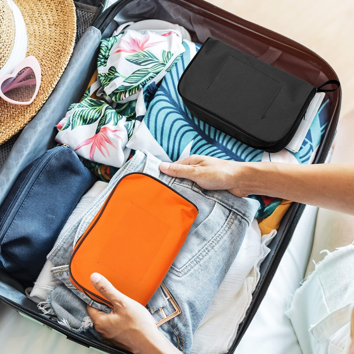 Sosation 5 Colors First Aid Kit Bag Empty Medical Kit Accessory Pouches Zippered Portable Travel Medicine Bag with Transparent Window for Home Outdoor Car Supplies, 8.7 X 3 X 5.1 Inch (5 Pcs) image number 2