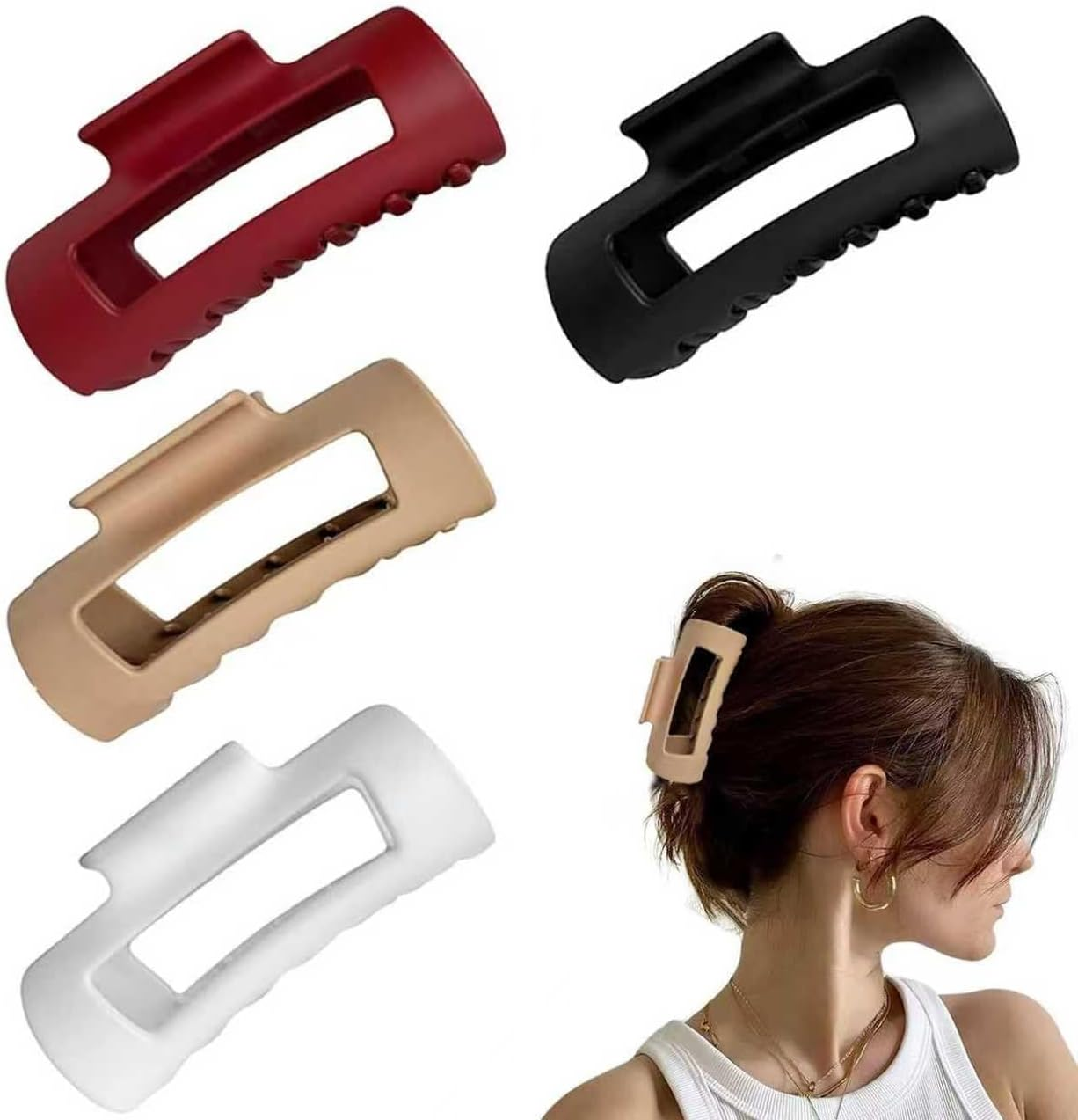 4Pcs Cloud Claw Clips, Soft & Flexible Cozy Claw Clip, Flexible Claw Clip, Ponytail Hairpins for Thick or Fine Hair, Beauty Accessory for Women & Girls image number 6