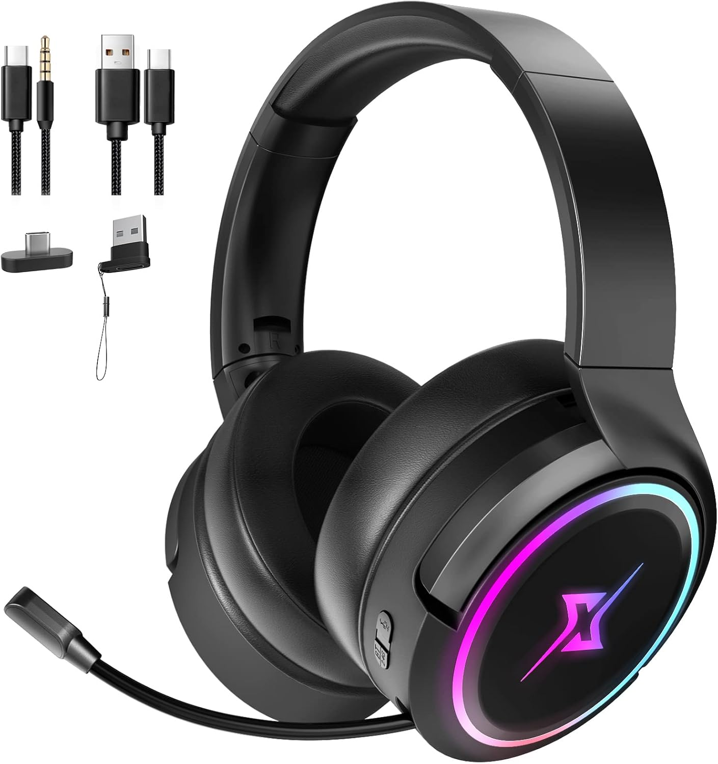 Targeal Wireless Gaming Headset - Best Headset for PS5, PS4, PC - Crystal Clear Sound with Mic - Gaming in Style with Wireless Headphones - Ultimate Wireless Gaming Experience (Black)