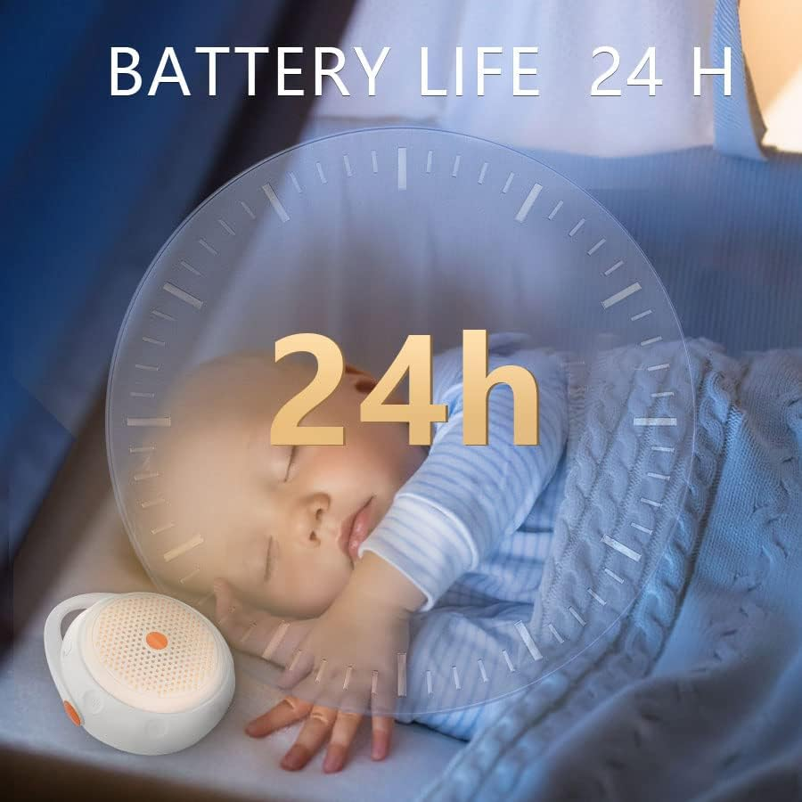 Portable Sound Machine Baby, Elesories USB Rechargeable Travel Baby Sound Machine with Nursery Night Light,12 Soothing Sounds,Child Lock, White Noise Machine Baby for Adults Kids Baby Sleeping image number 2