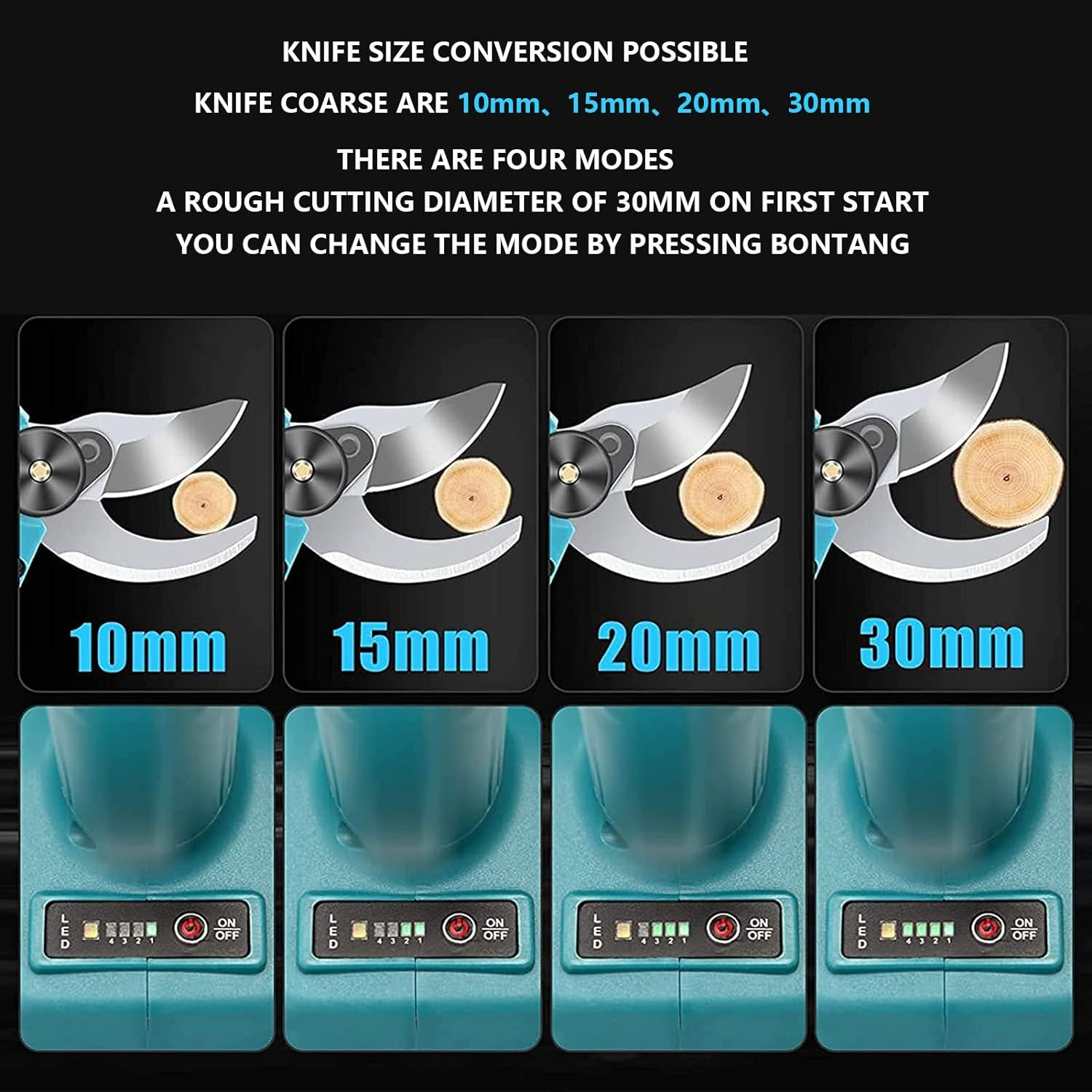 Electric Pruning Shears Power Pruner Battery Operated Clippers Cordless Electric Scissors for Makita 18V Battery Cutting Diameter 30 Mm Lightweight and Portable (Main Unit Only) image number 3