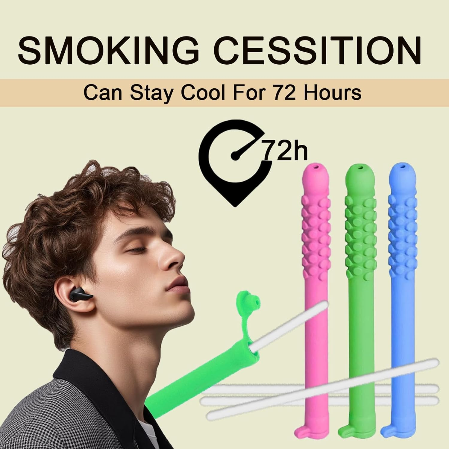 Chewable Essential Oil Breath Stick, 3PCS Chewable Breather Stick for Fresh Breath, Portable Breath Freshener with Replacement Cores and Storage Box, Improving Your Habits of Biting Pen and Smoking image number 6