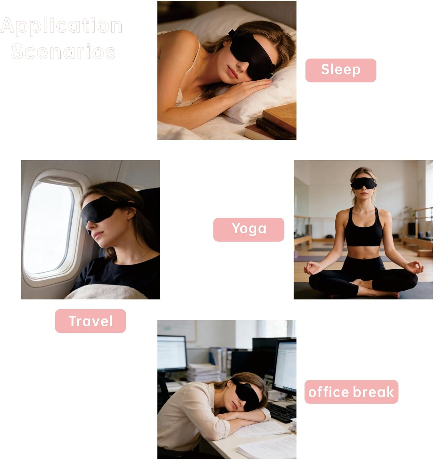 Sleep Mask for Men & Women, 3D Blackout Eye Mask for Sleeping, No Eye Pressure, Soft & Comfortable Eye Blinder for Travel Naps image number 3