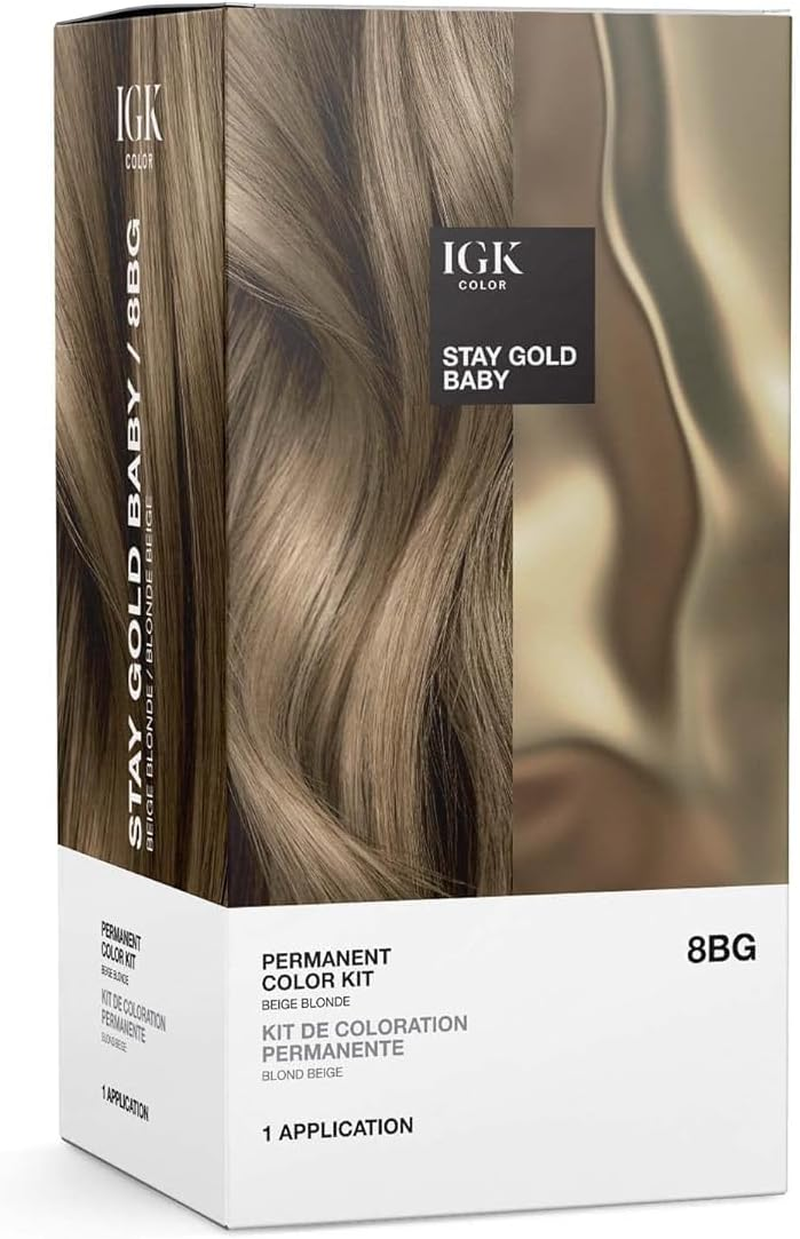 IGK Permanent Color Kit HOT CHESTNUT - Warm Golden Brown 5G | Easy Application + Strengthen + Shine | Vegan + Cruelty Free + Ammonia Free | 4.75 Oz