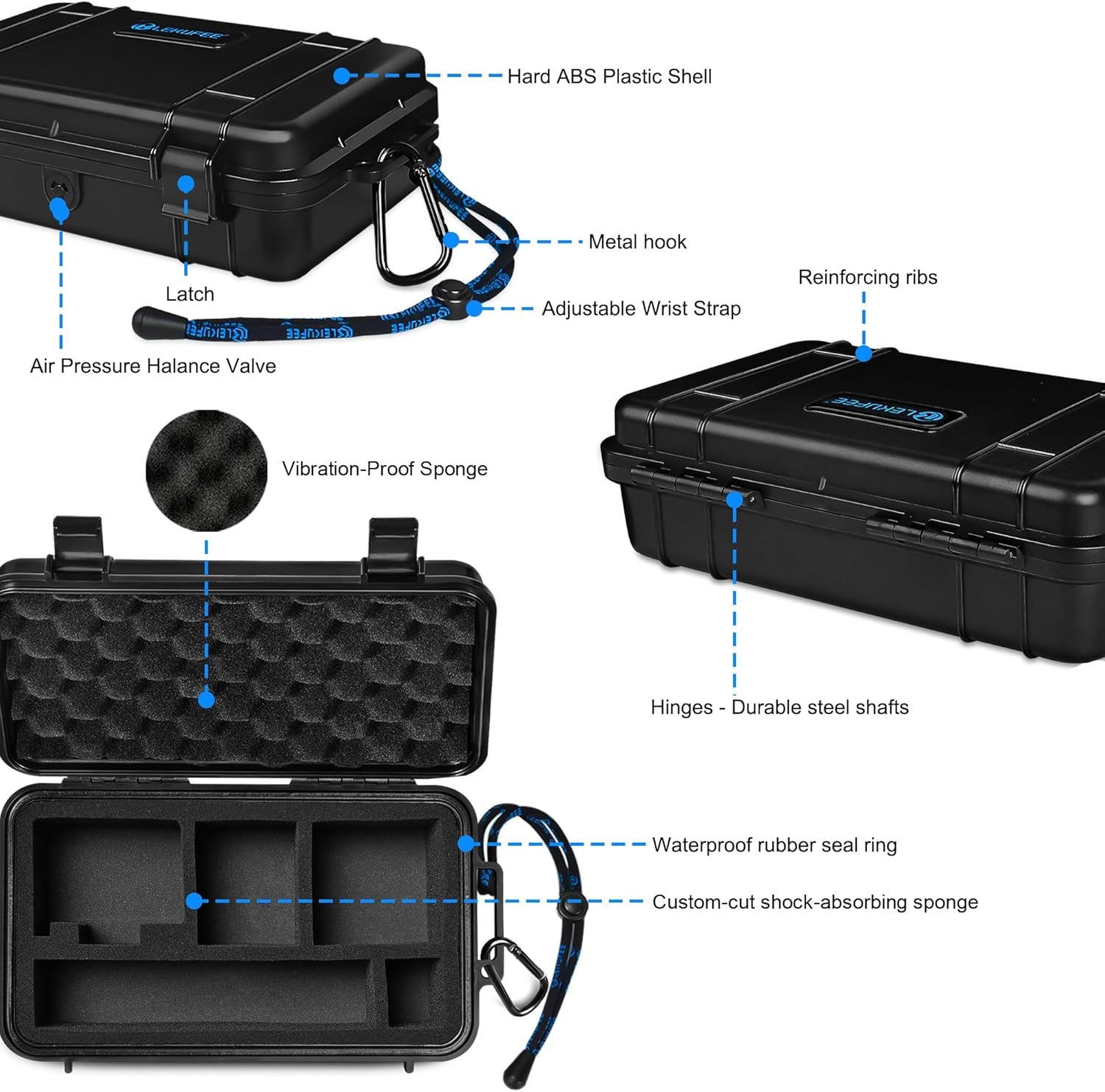 Lekufee Travel Waterproof Hard Case for Insta360 GO Ultra, Standard Bundle, Creator Bundle, and Other Accessories(Case & Bag Only) image number 2