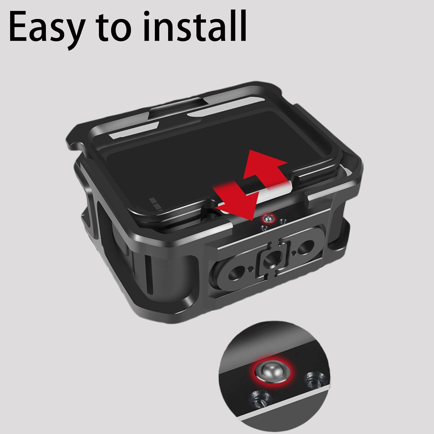 LILITURF Aluminium Protective Case for Gopro Hero 13/12/11/10/9, Durable Hard Frame Cases Protector, Strong Metal Housing Frame Video Cage with Magnetic Fingers and Sliding Cover image number 4