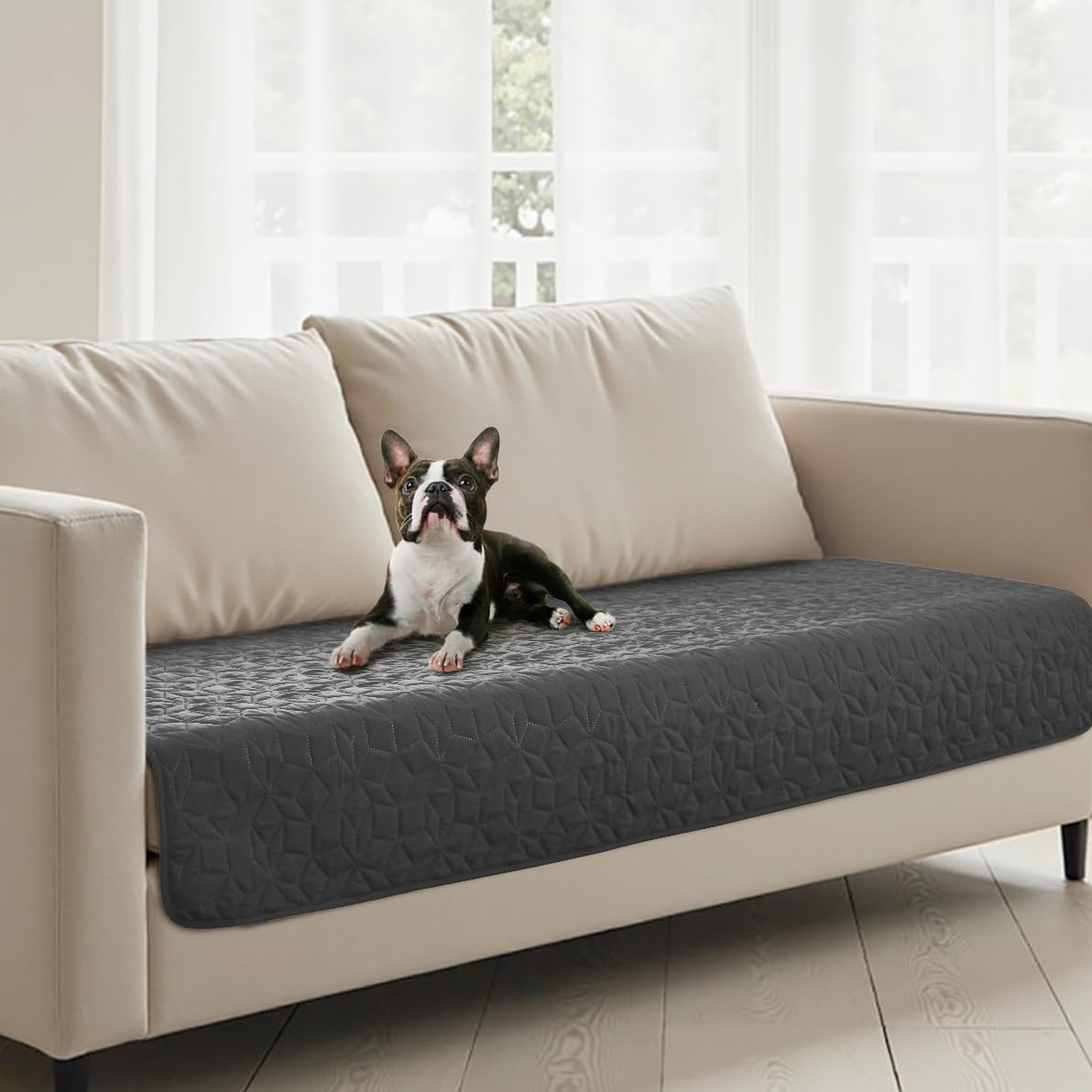 Charlie&rsquo;S Sofur Waterproof Dog Bed Sofa Cover Protector Pet Blanket (Single/King Single Bed 132X208Cm) for Couch Furniture Car Boot Non-Slip Quilted Padded Washable for Pets/Dogs/Cats/Kids - Pink