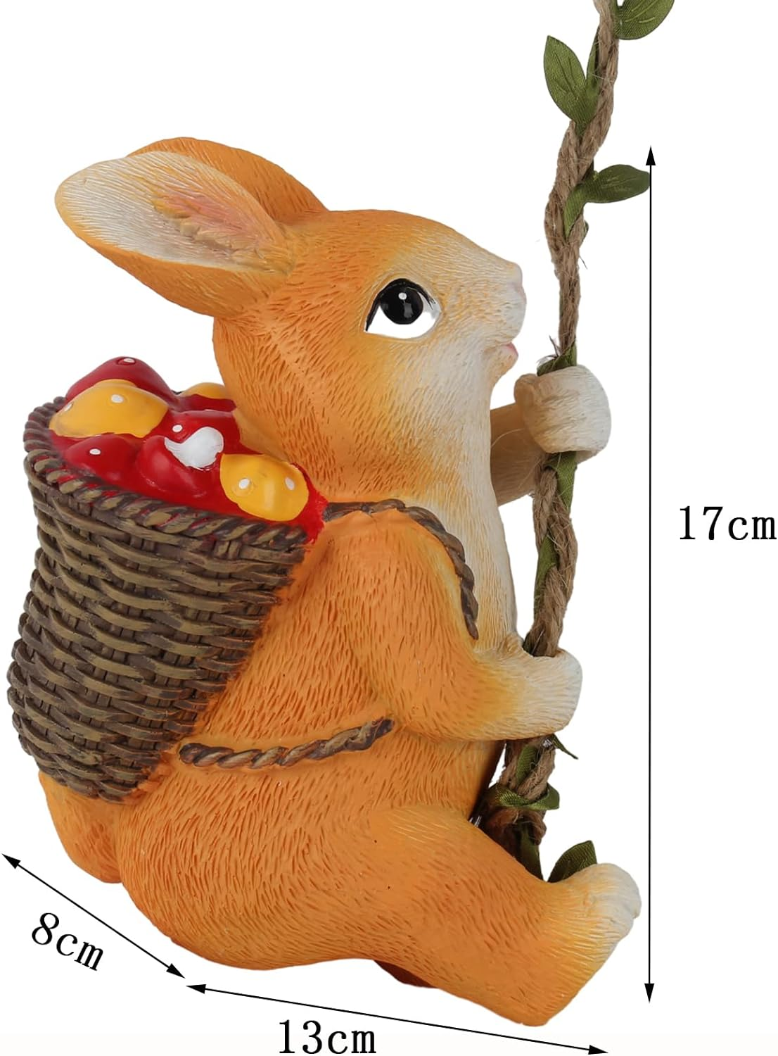 Outdoor Garden Decoration, Statues Cute Animal Wall Hanging Courtyard Decoration, Flower Pot Fence Decoration Indoor Ornaments, Furniture Office Hanging Ornament (Rabbit) image number 5
