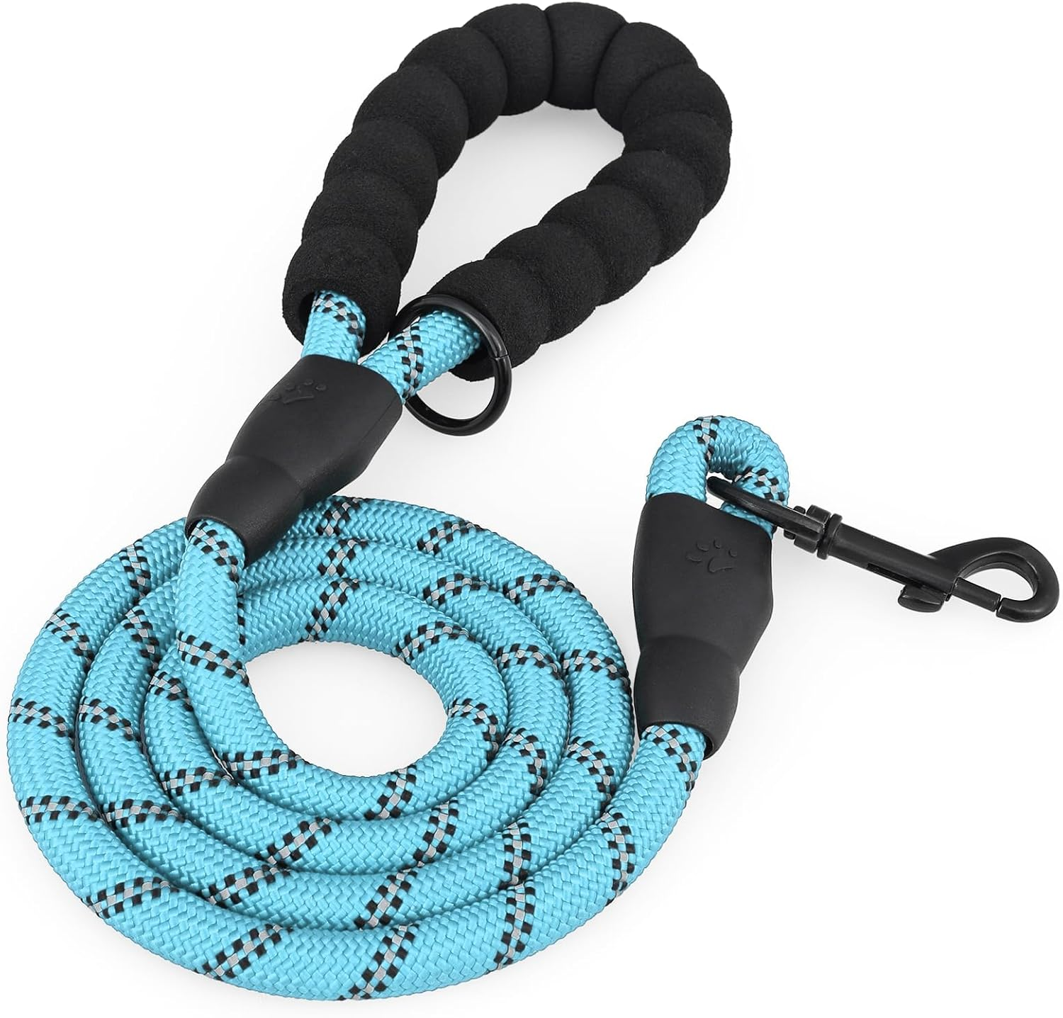 Training Leash for Dogs, 3M (10FT) Strong Rope Dog Lead Leash with Soft Padded Handle & Heavy Duty Hook, Reflective Recall Training Lead for Small Medium Large Dogs(Black)