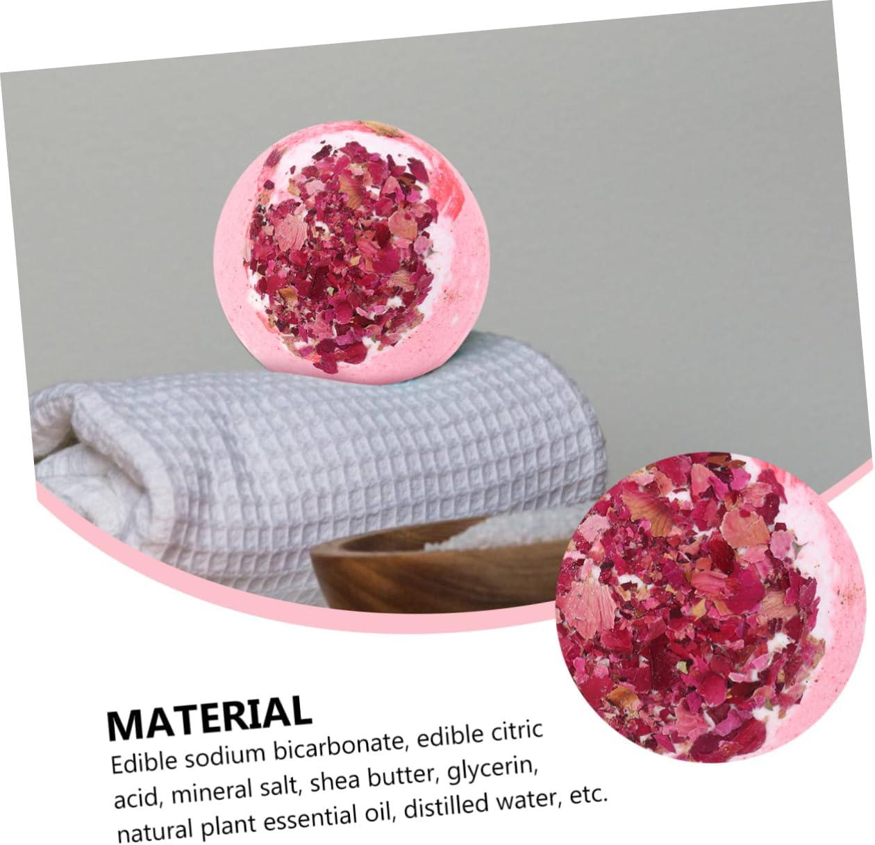 Luxurious Spa Bathing Balls 4 Pack Home Salt Balls Moisturizing Properties Flower Pattern For image number 3