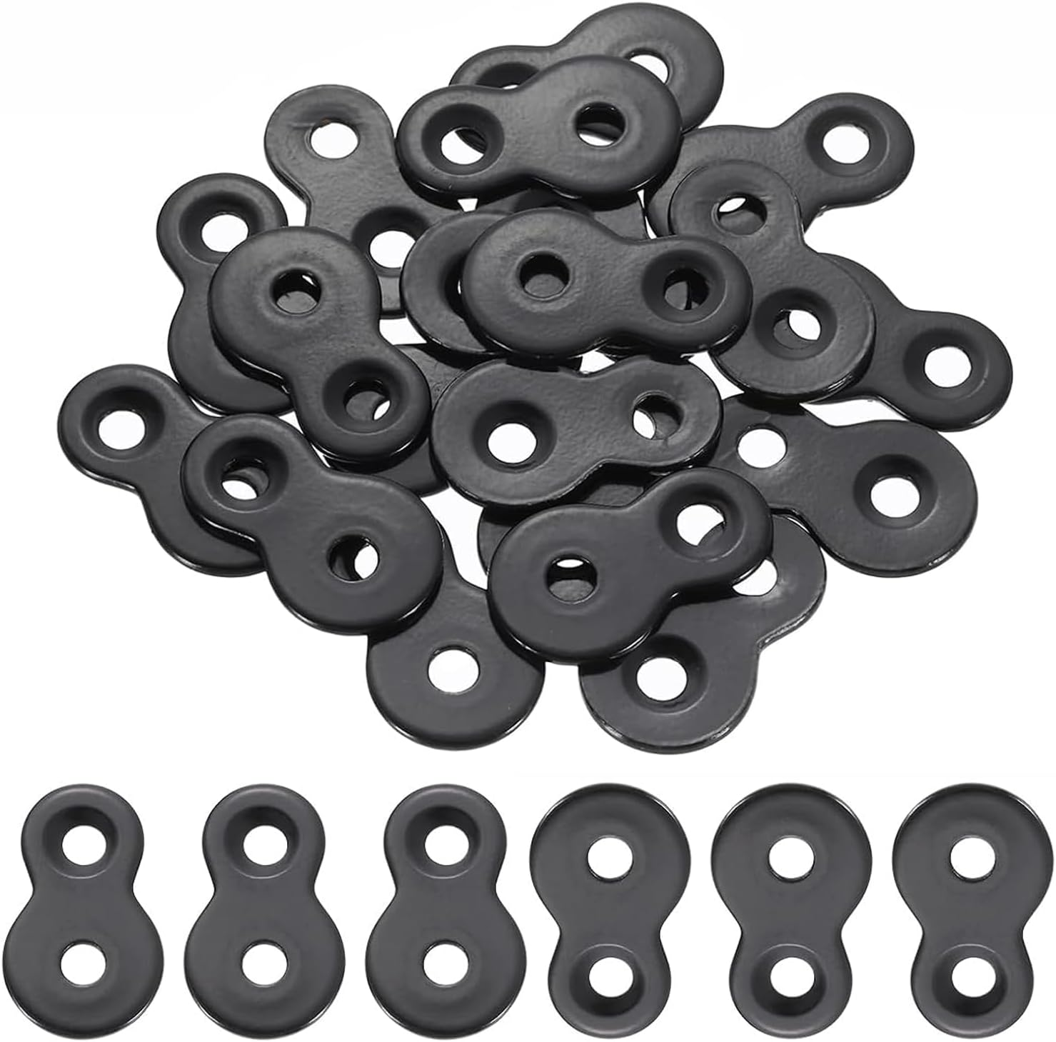 BEANPRECOY 20Piece Figure 8 Steel Fasteners Heavy Duty Table Top Connectors for Desk and Chair Repair Heavy Duty Desk and Chair Repair Hardware Easy Install (Silver/Black)
