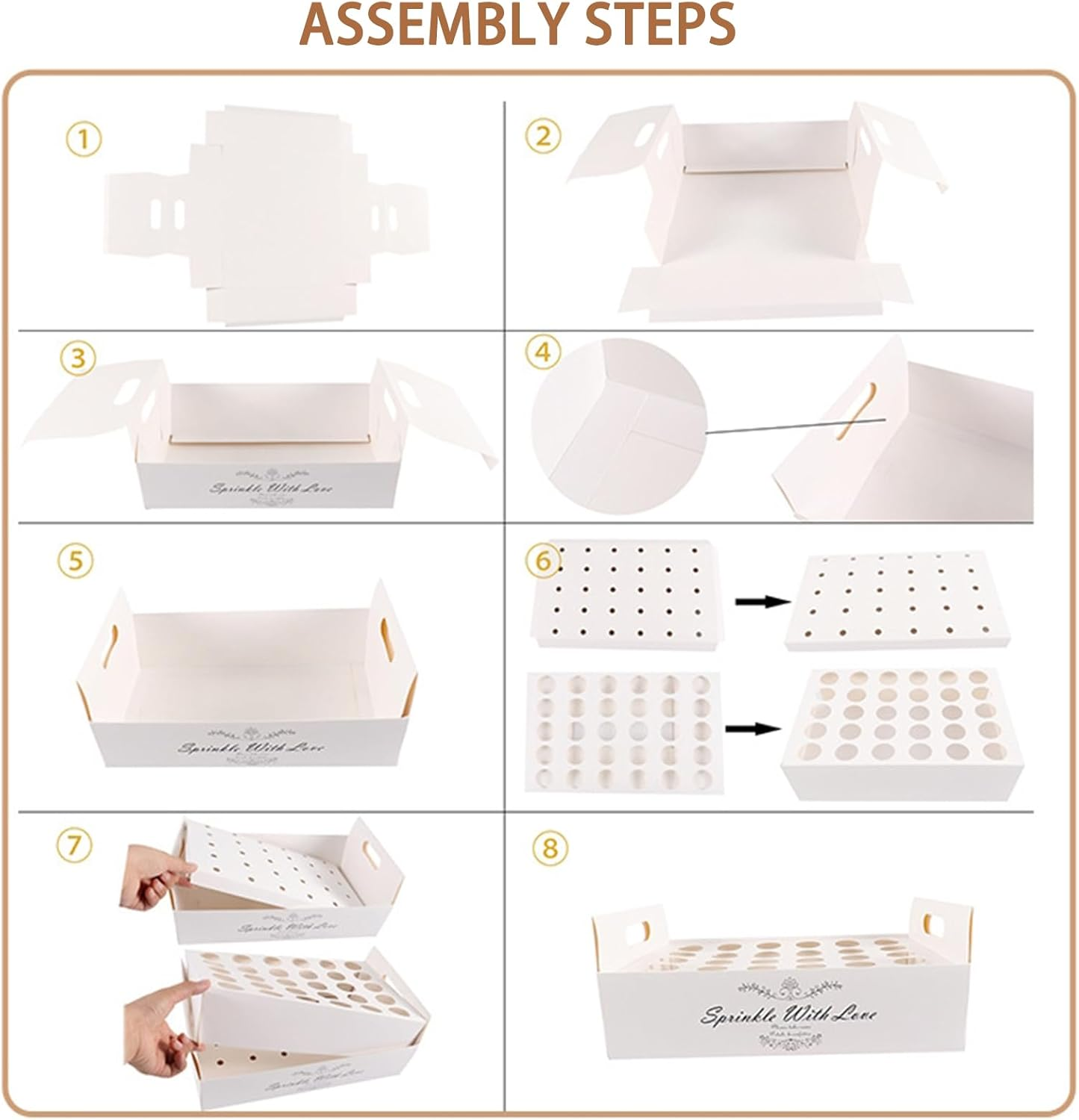 30Pcs Confetti Cones with Holder Box，Wedding Confetti Cones for Decoration Wedding Birthday Party Candy Chocolate image number 2