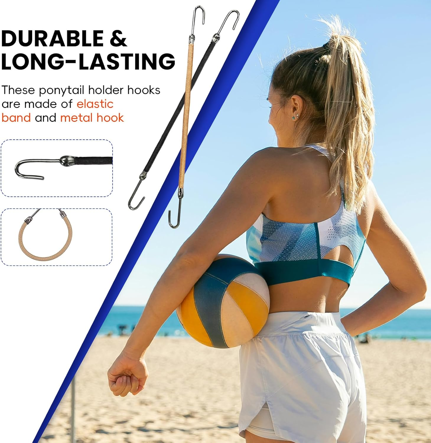 Hzqzaoan Ponytail Hooks Hair Clips Rubber Bands Hair Styling Hair Braid, Pack of 20 - Versatile Hair Ties and Comfortable Elastic Hair Ties for All Types image number 3