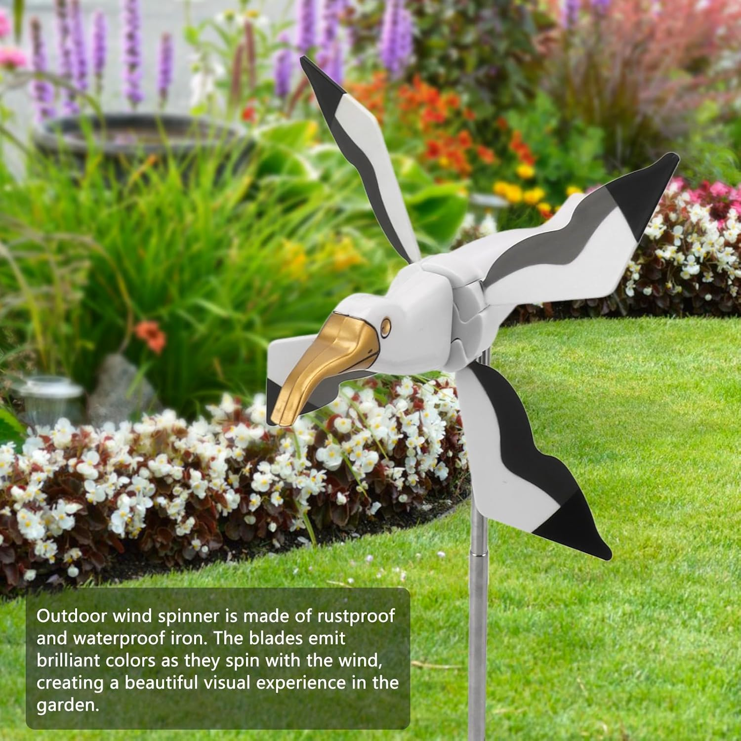 Flying Seagull Windmill Garden Spinner Lawn Ornament Asuka Series Whirligig for Outdoor Yard Decorations Enhance Your Garden with a Unique Wind Powered Art Piece Ideal for Adding A image number 1