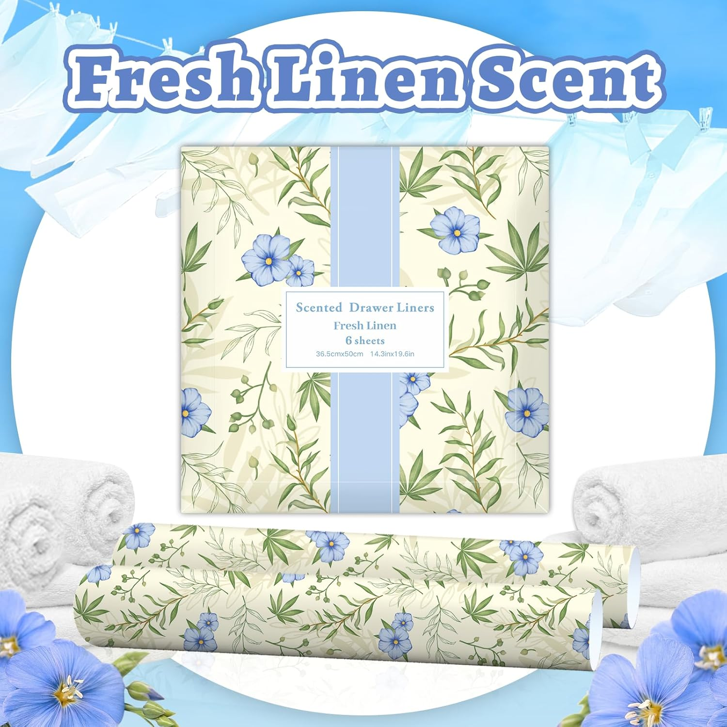 LA BELLEF&Eacute;E Scented Drawer Liners, Fresh Linen Fragrance for Home, 6 Sheets (14.3 X 19.6 Inches) for Dresser, Bedroom, Closet, and Shelf Organization - Lavender image number 4