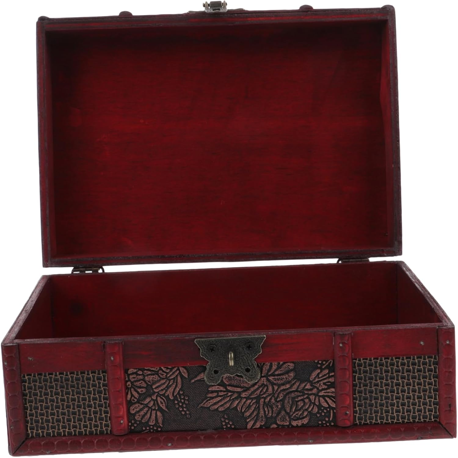 Wood Bible Box Lock Small Antique Wooden Book Storage Case Vintage Keepsake Jewelry Organizer Decorative Bible Storage Container for Desktop