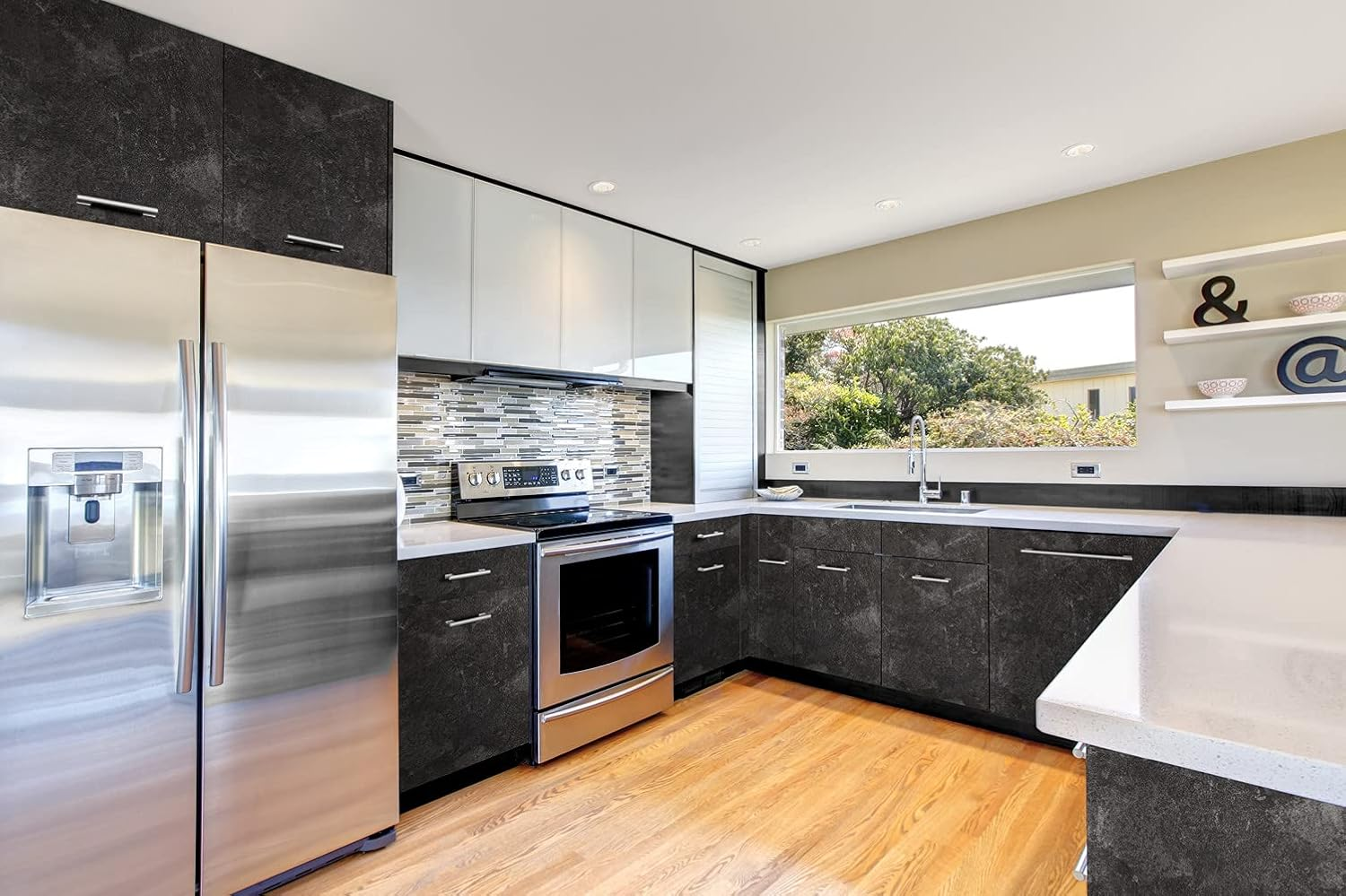 D-C-Fix 346-0583 Decorative Self-Adhesive Film, Slate Grey, 17" X 78" Roll