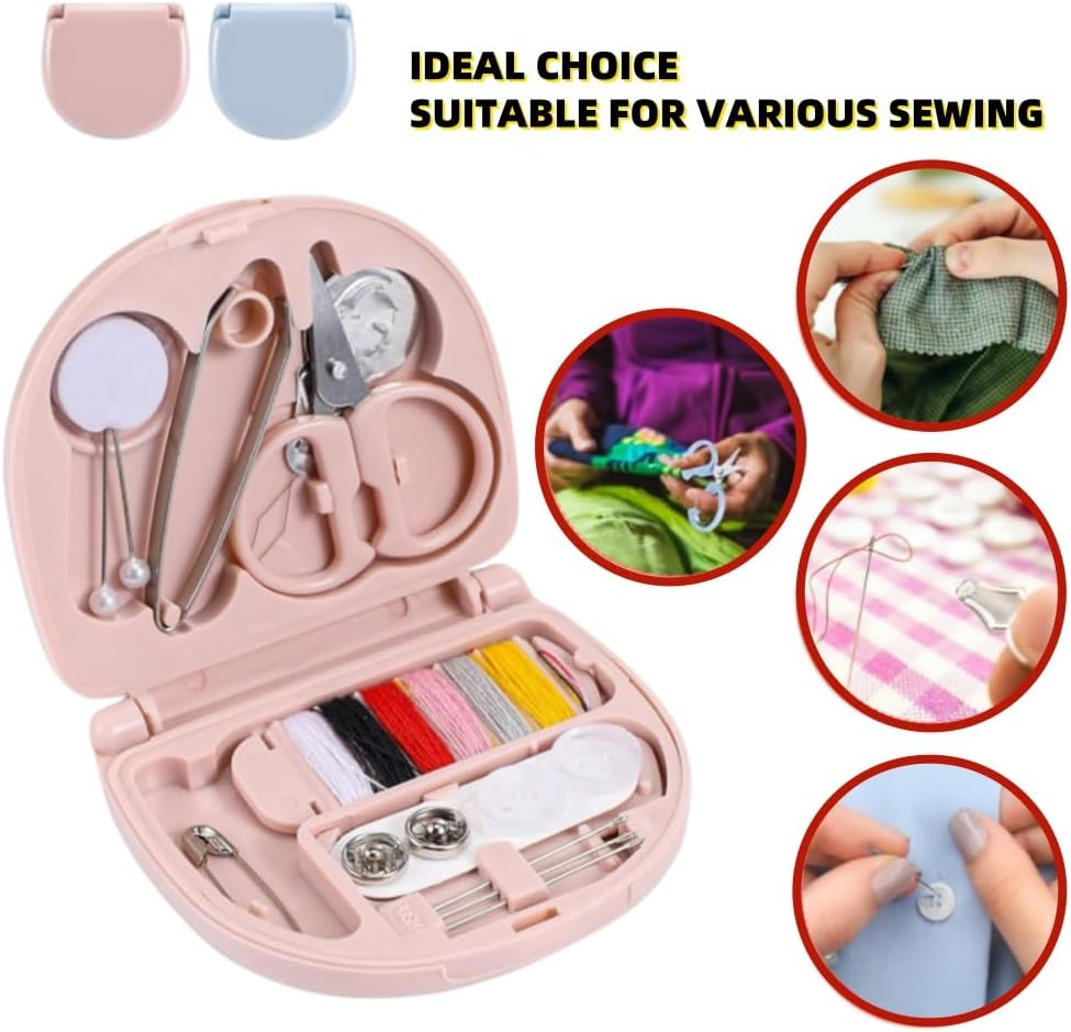 2 Pieces Mini Travel Sewing Kit Basic Portable Emergency Sewing Repair Kit in Bulk with Threads Scissors Needles for Beginner image number 3