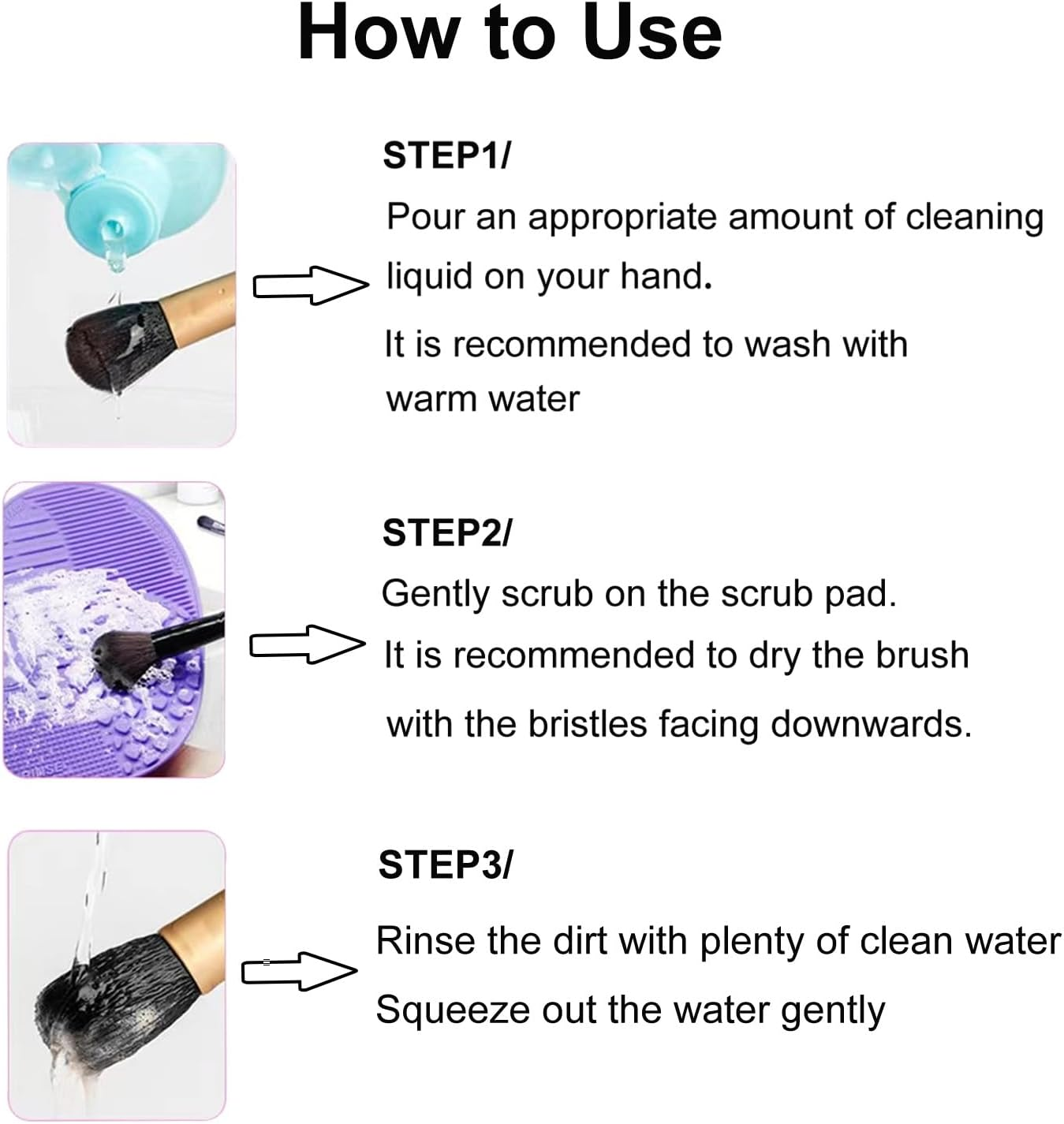 Silicone Make-Up Brush Cleaning Pad, Brush Cleaner, Brush Cleaning, Thorough Deep Cleaning, Gentle Bristle Care and High Dirt Absorption, Perfect Care for Your Make-Up Brushes image number 1