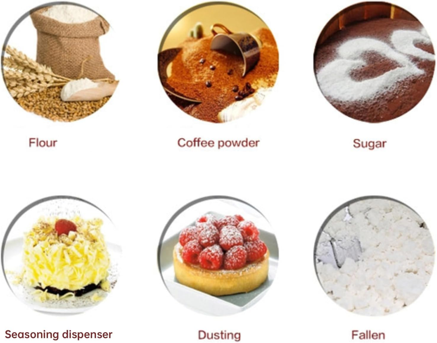 Manual Flour Sifter, Baking Sieve Flour Strainer, Stainless Steel Double Flour Sifter for All Baking Flours and Powdered Sugar Strainer (Silver) image number 2